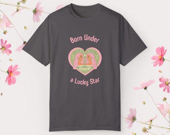 Tvillingarna Zodiac T-shirt: Plaggfärgad astrologi-t-shirt