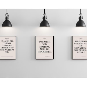 Minimalist Christian Digital Prints | Bible Verse Printable Wall Art Set | Scripture Decor for Home or Office