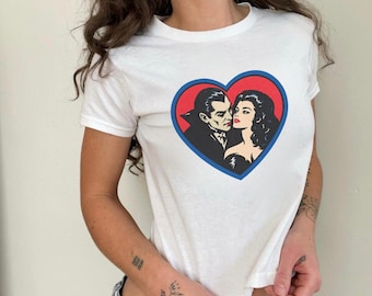 Vintage Vampire Dracula Couple Baby Tee