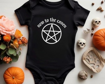 New To The Coven Goth Bodysuit, Goth Baby Clothes Witchy Baby Baby Ghoul Witch Baby Goth Baby Stuff Alternative Baby Clothes Mystical Baby