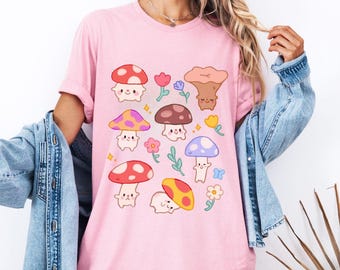 Cute Mushroom Shirt, Magic Mushroom Shirt, Botanical Shirt, Mushroom Shirt, Cottagecore Shirt, Nature Lover Mushroom T Shirt, Fungus Shirt