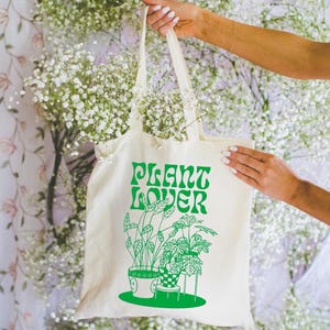 Plant Lover Tote Bag, Eco-Friendly Grocery Bag, Gardening Gift, Reusable Shopping Tote, Houseplant Enthusiast Bag, Plant Mom