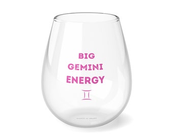 Big Gemini Energy Stemless Wine Glass, 11.75oz