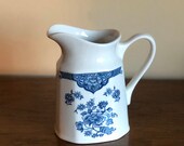 Blue Transferware Ironstone Creamer Pitcher