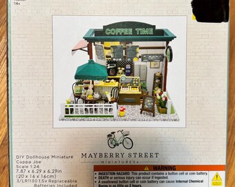 DIY Mayberry Street Miniatures Coffee Time Kit, coffee house, cafe