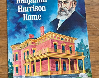 Vintage President Benjamin Harrison Home Coloring Book, 1976