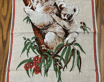 Vintage Linen Heil Tea Towel, Mudgee, Australia Souvenir Kitchen Towel