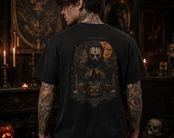 Camiseta Halloween Horror, Camiseta Slasher Gótica, Camiseta Dark Aesthetic, Arte de Calabaza de Terror, Regalo para Fans del Horror