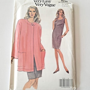 Very Vogue Very Easy 8256 Misses Petite Jacket & Dress Sizes 14 16 18 Uncut FF