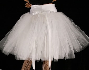 White Victorian bridal Tulle skirt adult tutu knee length petticoat skirt Romance style dance wedding bridal shower ballet bachelorette