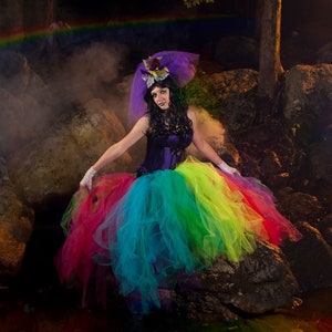 Rainbow tutu tulle skirt Streamer floor length formal pride fairytale wedding bridal costume carnival -You Choose Size- Sisters of the Moon