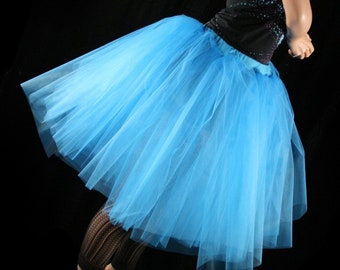 Turquoise Blue Tulle skirt adult tutu knee length Midi petticoat Sizes XS - Plus size bridal wedding costume ballet dance bachelorette party