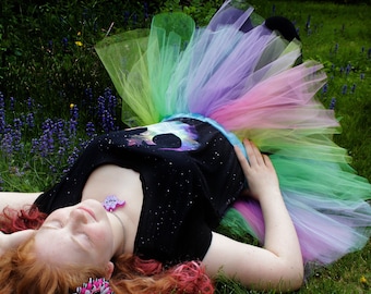 Pastel Rainbow Jupe en tulle tutu adulte Toutes les tailles - XS - Plus - Danse licorne kawaii cosplay costume pride bachelorette anniversaire running rave