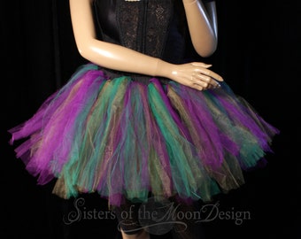 Mardi gras Adult tutu tulle skirt purple green gold streamer style run race costume halloween carnival club dance parade  -All Sizes XS-Plus