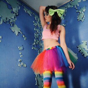 Rainbow Tutu short Tulle skirt Adult tutu pride carnival costume party Run race tutu roller derby cosplay clown You Choose Size SOTMD image 2