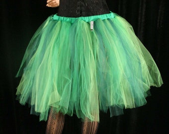 Absinthe fairy Green Tulle skirt Adult tutu knee length Streamer petticoat costume dance fantasy forest fairy cosplay - Sizes XS - Plus