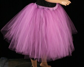 Purple Orchid Tulle Skirt Adult tutu Midi petticoat knee length Sizes XS - Plus size dance bridal wedding bridesmaid Bachelorette party