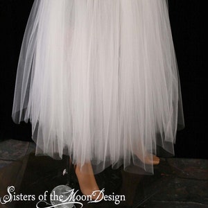 White Floor length Adult tutu tulle maxi skirt bridal petticoat Sizes XS Plus size formal dance wedding bride prom poofy ball gown image 1