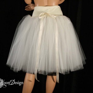 Victorian Ivory cream tulle skirt knee length Adult tutu bridal petticoat Sizes XS - Plus size - wedding dance bachelorette bridesmaid skirt