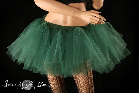 Handmade tulle tutu dark green emerald petticoat skirt dance costume fairy Handmade tulle tutu dark green emerald petticoat skirt dance costume fairy