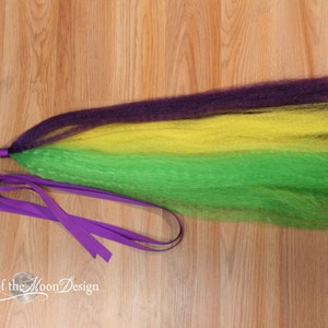 Fairytale Pony play tail mardi gras hair fall tie on bustle style cosplay costume halloween magic purple green Sisters of the Moon image 5