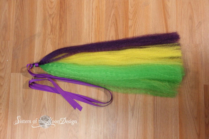 Fairytale Pony play tail mardi gras hair fall tie on bustle style cosplay costume halloween magic purple green Sisters of the Moon image 5