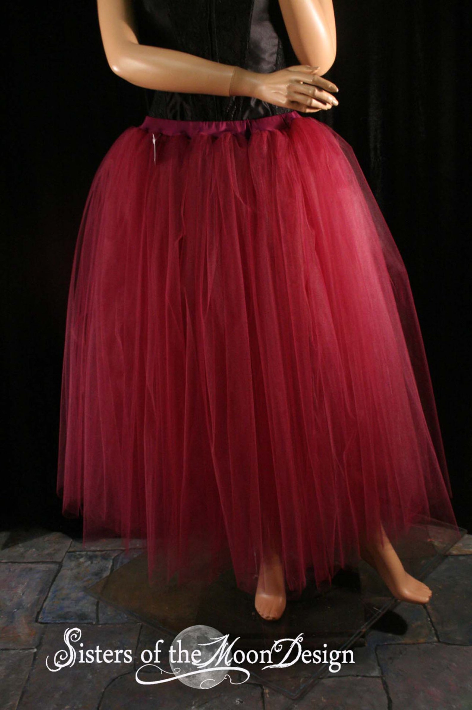 Wine Adult Tutu Tulle Skirt Floor Length Petticoat Dance Etsy