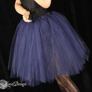 Navy Adult tutu tulle skirt knee length Romance poofy Sizes XS - Plus - dance tutu bridal petticoat wedding bridesmaid birthday