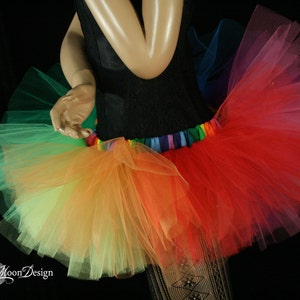 Rainbow Adult tutu skirt Mini micro Sizes XS - Plus size - dance roller derby costume pride runner Halloween cosplay Rave Club festival wear