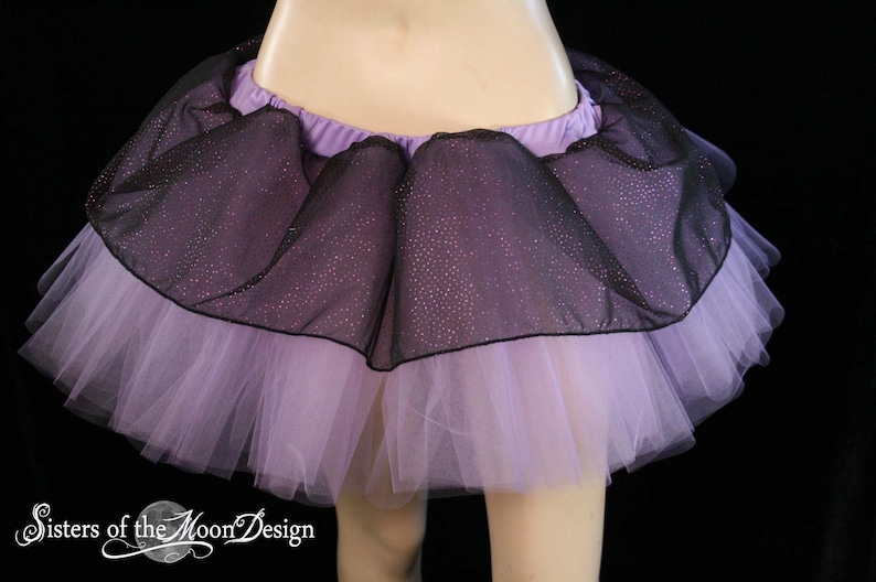 Sparkle Lavender black Tutu skirt dance costume roller derby pastel goth cyber gothic halloween run club rave Adult Size XS Plus SOTMD image 2