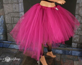 Custom Color Adult tutu midi tulle skirt high low poofy petticoat skirt Sizes XS - Plus  dance costume bridal princess lolita kawaii cosplay