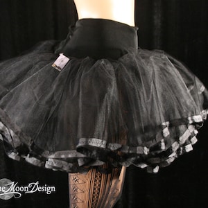 Amscan Black Tulle Petticoat Skirt - Adult Standard Fluffy Layered Skirt For Costumes & Parties