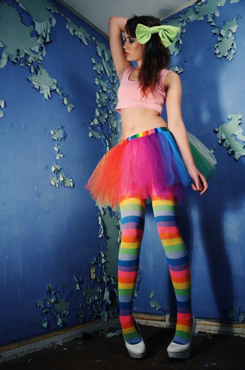 Rainbow Tutu short Tulle skirt Adult tutu pride carnival costume party Run race tutu roller derby cosplay clown You Choose Size SOTMD image 2