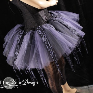 Amethyst pixie ragged tulle lace tutu adult skirt dance halloween rave run race  costume -You Choose Size -- Sisters of the Moon