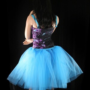 Turquoise Blue Tulle skirt adult tutu knee length Midi petticoat Sizes XS Plus size bridal wedding costume ballet dance bachelorette party image 4