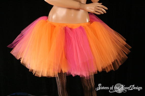 Orange Adult Tutu Ballerina Ballet Pettiskirt Elastic Costume 