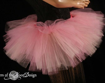 Peach Pink Adult tutu tulle mini skirt three layer Sizes XS - Plus Size - dance roller derby costume bachelorette party rave wear club run