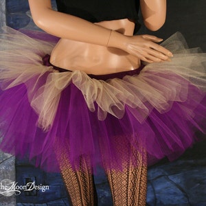 Purple gold adult tutu skirt three layer Sizes XS Plus Mardi gras gothic dance roller derby costume halloween bachelorette birthday image 2