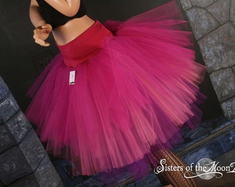 Pink & Purple Tulle skirt Adult tutu Three Layer Petticoat skirt Sizes XS - Plus size - dance costume princess halloween fairy pixie rave