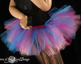 Pink Blue Adult Tutu layered mini skirt  All Sizes XS - Plus - dance costume halloween roller derby kawaii lolita birthday bachelorette tutu