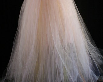 Floor Length full tulle skirt adult tutu - Baby Pink & Gold wedding skirt - Sizes XS - Plus size - Bridal Skirt - princess tutu - petticoat