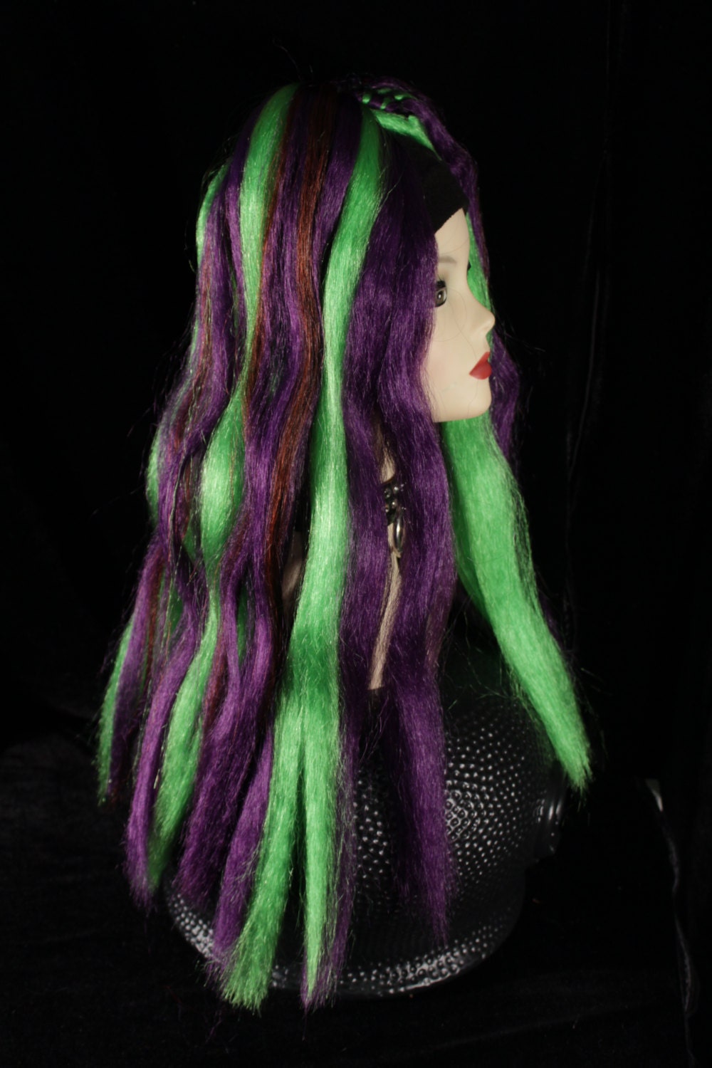 Purple Green Hair Falls Synthetic Stright Extensions Goth Club Etsy Purple Green Hair Falls Synthetic Stright Extensions Goth Club Etsy