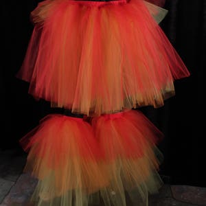 Fire Raver set Adult tutu skirt with tulle boot covers Sizes XS Plus rave dance club party leg warmers neon retro fairy costume halloween image 4