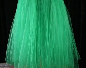 Tulle tutu skirt Green Floor length Adult petticoat two layer dance formal wedding prom fantasy costume -All Sizes - Sisters of the Moon