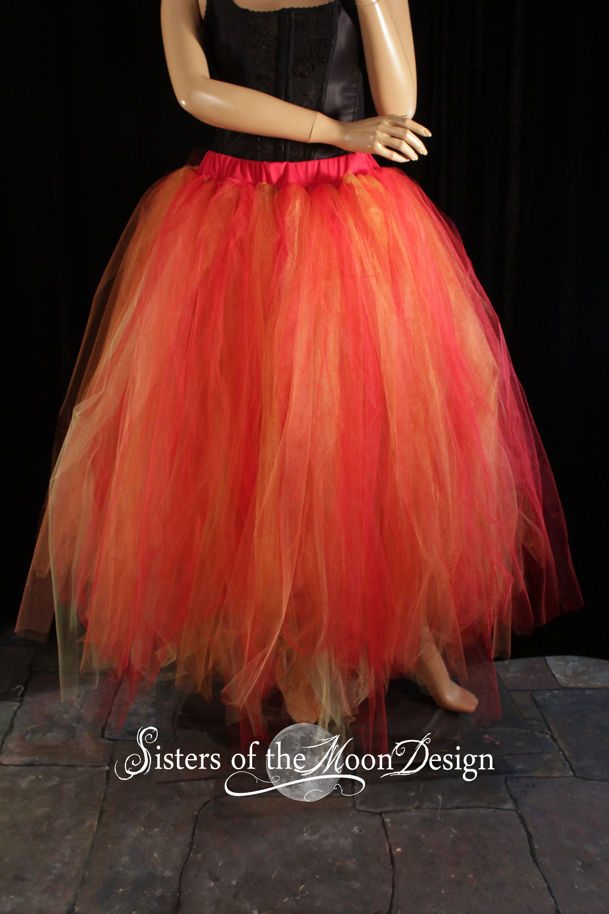 Diadora■(W)Fleur tutu skirt■送料込 Phoenix Flame Tulle Skirt Adult Tutu Bridal Floor Length