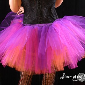 Purple fuchsia orange adult tutu tulle skirt Three layers Custom Sizes XS Plus roller derby costume dance bachelorette 80s party kawaii image 5