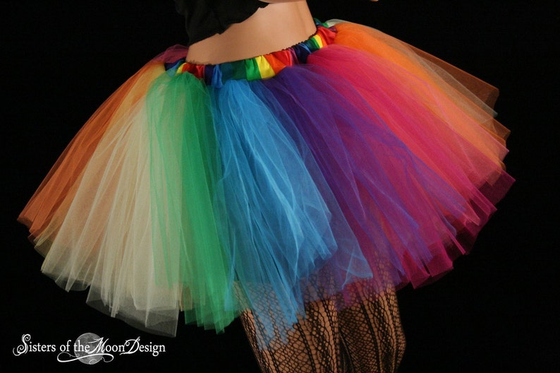 Rainbow Tutu short Tulle skirt Adult tutu pride carnival costume party Run race tutu roller derby cosplay clown You Choose Size SOTMD image 5