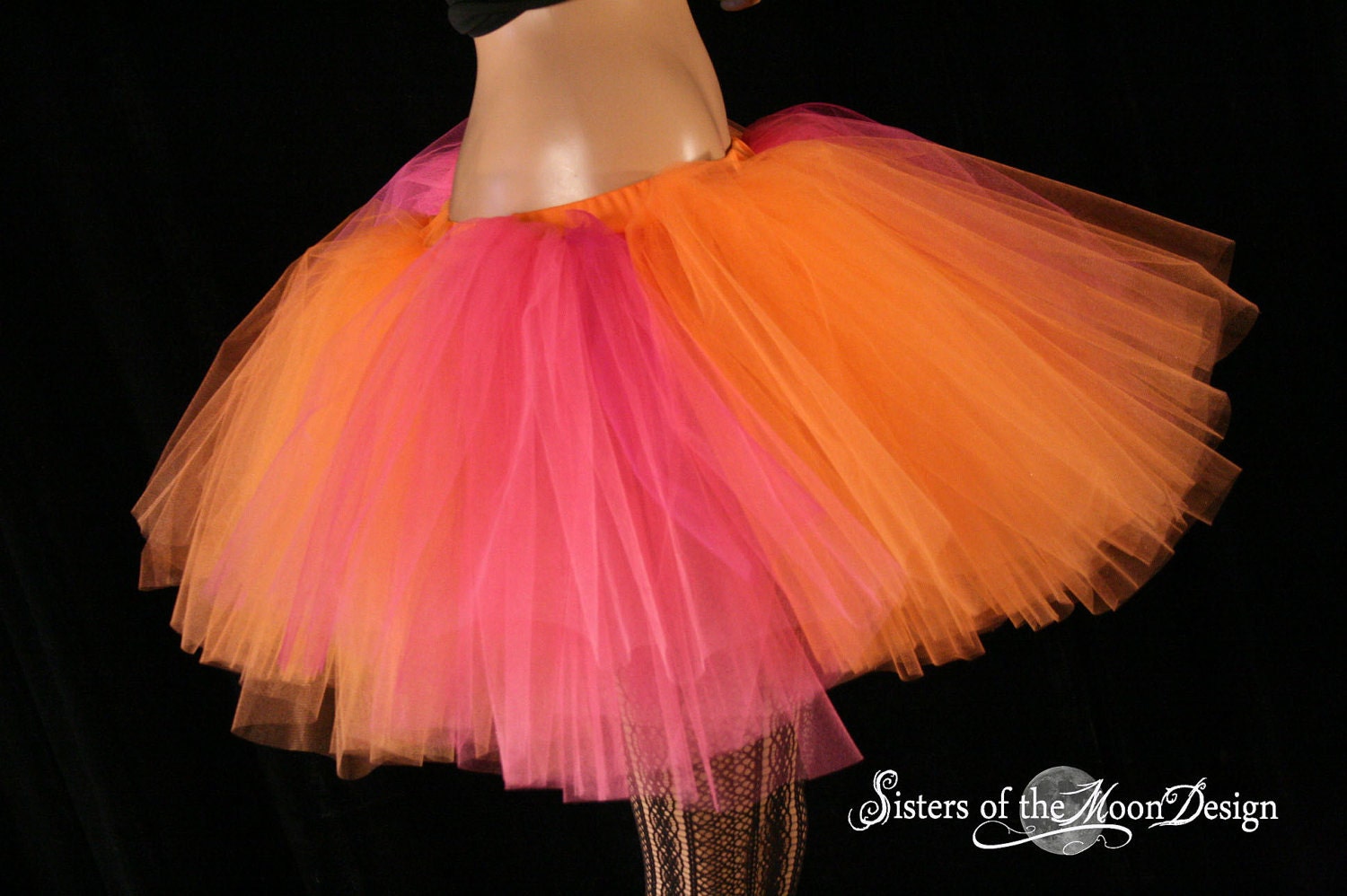Sherbet Adult Tutu Skirt Puffy Petticoat Pink Orange Sizes Xs Etsy