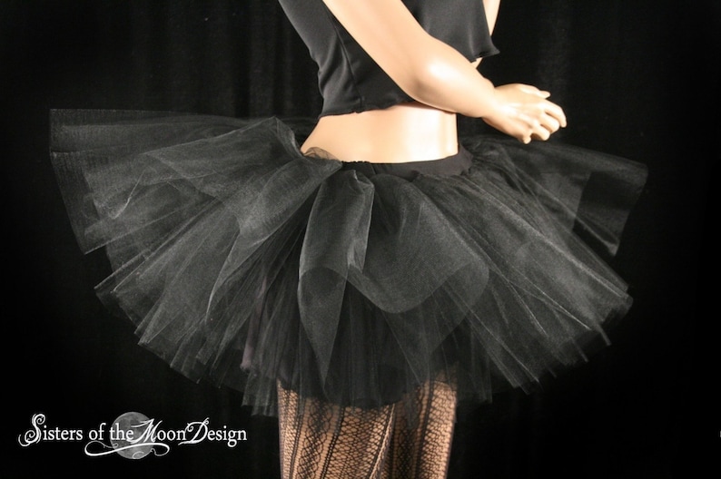 Blue Black 4layer tone tutu skirt Rave Fairy Adult Dance Party Costume Halloween
