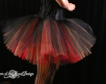 Noir rouge & or Jupe adulte en tulle tutu trois couches Jupon Tailles XS - Plus - Royalty dance costume halloween anniversaire bachelorette goth